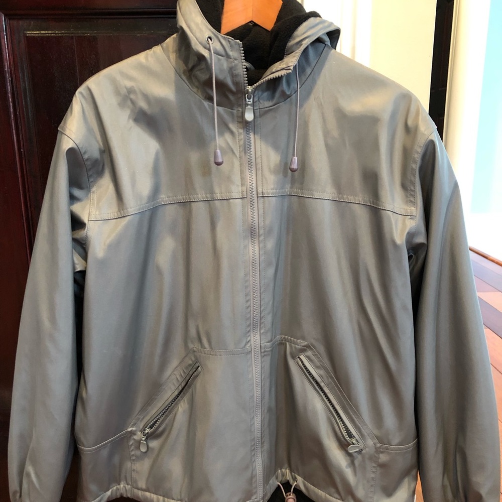 Silver women’s fleece lined coat